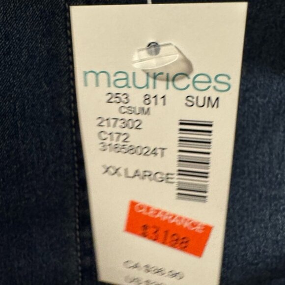 Maurices Denim Crop Top with Square Neck Sleeveless Bustier Style -Size XXL -NWT - Picture 3 of 4